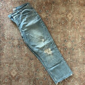 Loft High Waist Straight Cropped Jeans